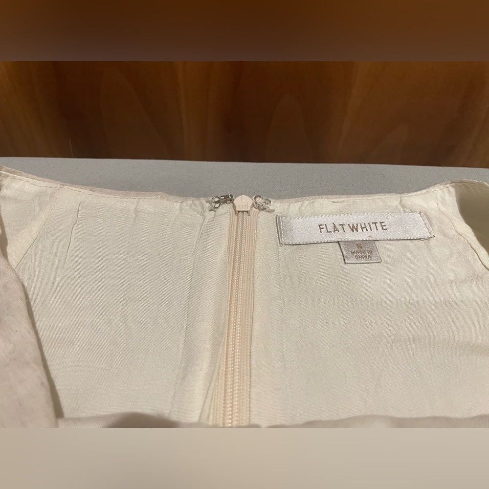 Anthropologie Cream Linen Button-Front Skort - Picture 4 of 6